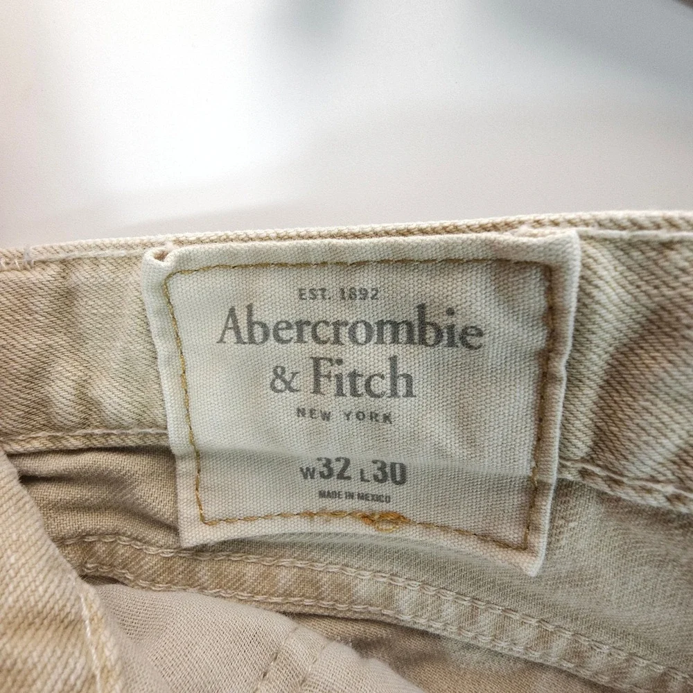 Y2K Abercrombie & Fitch‎ Jeans Mens 32x30 Tan Skinny Fit Streetwear Skate Denim